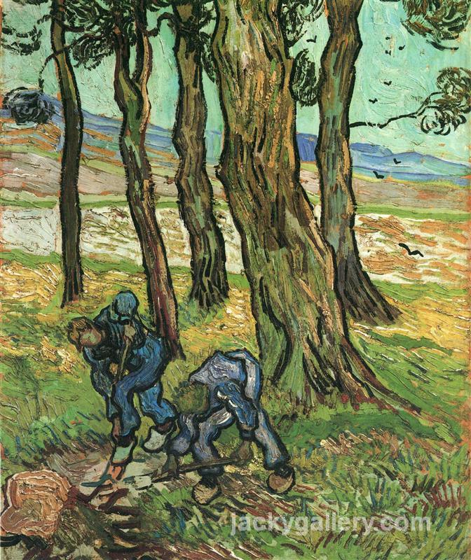 Two Diggers Among Trees, Van Gogh painting